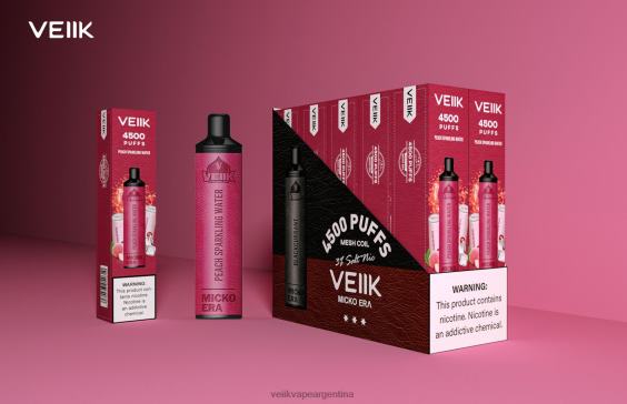 VEIIK Argentina 0ZL023 agua con gas de durazno | VEIIK Micko Era 4500 inhalaciones desechables de 30 mg