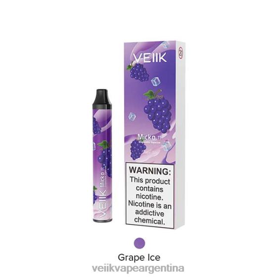 VEIIK Pod Argentina 0ZL0218 hielo de uva | VEIIK Micko Pie vaporizador desechable 600 inhalaciones