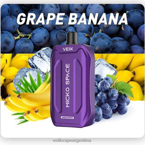 VEIIK Vape Review 0ZL0235 plátano uva | VEIIK Micko Space vape desechable 7000 inhalaciones